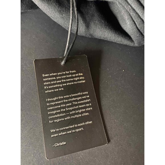 Snapchat Company Sweatshirt Mens M Stargazing Black Snap Pullover NWT RARE - Picture 4 of 6